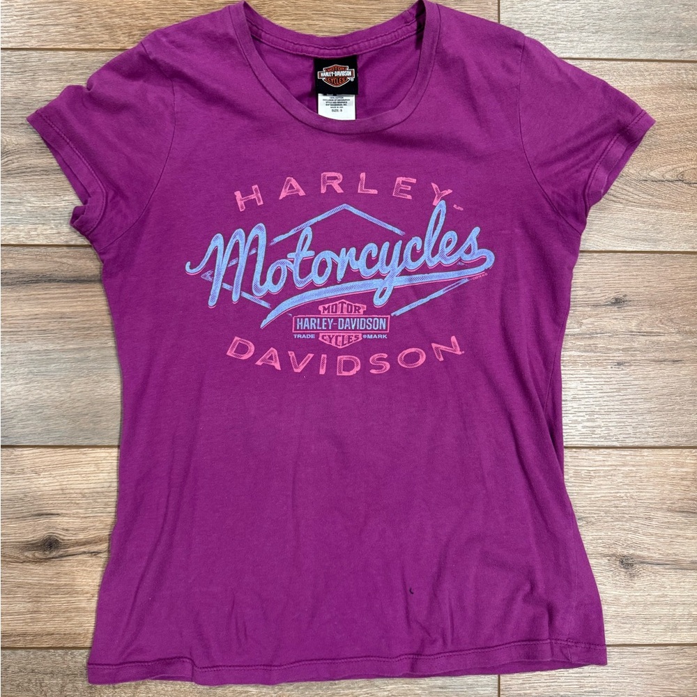HARLEY DAVIDSON VINTAGE 2000s Y2k Fitted Graphic Tee | Size Small